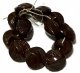 Vintage Brown Glass Button 9mm