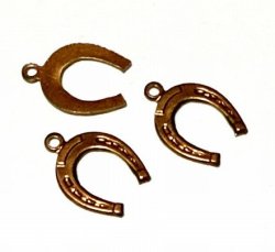 画像1: Vintage Shoe Horse BrassCham 12*9mm (2個入り)