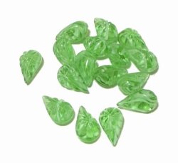 画像1: Green Swirl Drop 8*4.8mm (10個入り)