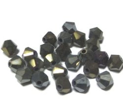 画像1: Jet/Brown Iris Glass Beads 4mm(30個入り）