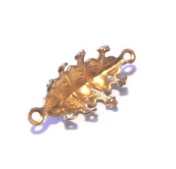 画像1: 2ring Brass Crown Navette15*7mm