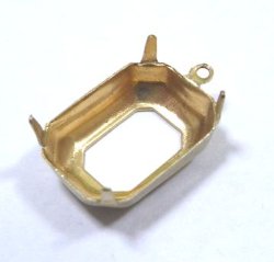 画像1: 1ring Brass Octagon Setting 18*13mm