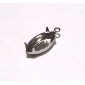 画像: 1ring Silver Toned Navette15*7mm(CB)