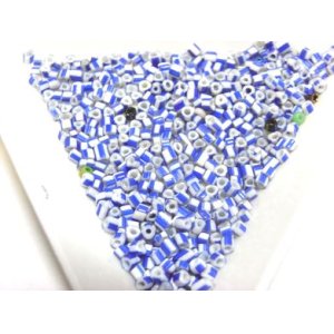 画像: Blue & White Striped Seed Beads