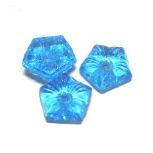 画像: Aqua Flat Floer Glass Beads(3個入り）