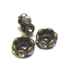 画像: Crystal/Antique Gold Rondelle 8mm(2個入り)