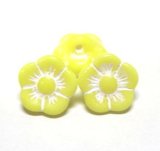 画像: Yellow Flower Beads 10mm