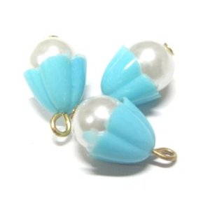 画像: Pearl Charm W/Turquoise Flower