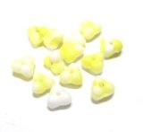 画像: Yellow&White 3Pedal Flower Beads(10個入り）