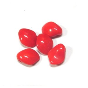 画像: Art Deco Red Leaf 8mm(5個入り）