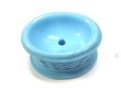 画像2: Turquoise Blue Glass Flower Pot 