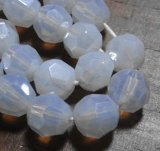 画像: White Opal Round Cut Beads 8mm