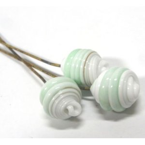 画像: Mint Green/White Twisted Head Pin 16*12mm