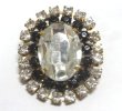 画像1: Vintage Rhinestone Button 44*35mm