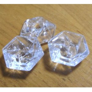 画像: Antique Clear Hexagon Button 12mm