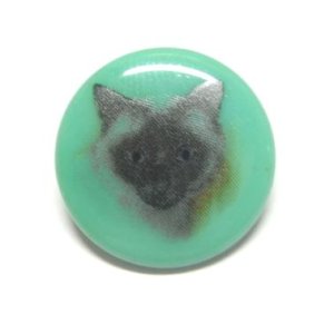 画像: Green Cat Glass Button 18mm