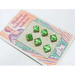 画像: 2hole Lt.Green Square Beads 8mm(6個）