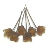 画像: Frosted Dark Topaz Wired Flower Beads 6mm(10個入り）