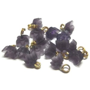 画像: Frosted Purple 1ring Flower Beads 6mm(10個入り）