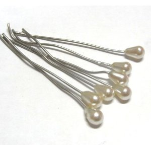 画像: Pearl Drop Wired Beads 6*4mm(10本入り）