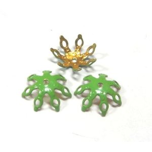 画像: Lt.Green Enamel Beads Cap 11mm