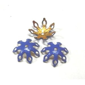 画像: Blue Enamel Beads Cap 11mm