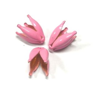 画像: Pink Enamel Beads Cap 12*7mm