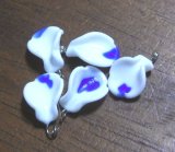 画像: White&Blue 1ring Leaf 20*12mm