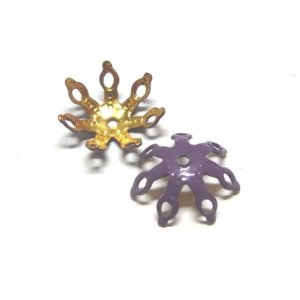 画像: Purple Enamel Beads Cap 11mm