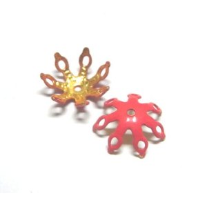 画像: Red Enamel Beads Cap 11mm