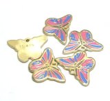 画像: Pink Enamel Butterfly Charm 12*8mm (5個入り）