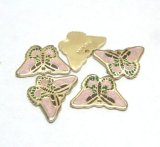 画像: Lt.Pink Enamel Butterfly Charm 12*9mm (5個入り）