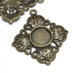 画像: 1ring Filigree Frower Pendant Setting for 10mm