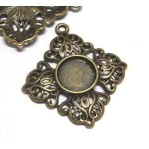 画像: 1ring Filigree Frower Pendant Setting for 10mm