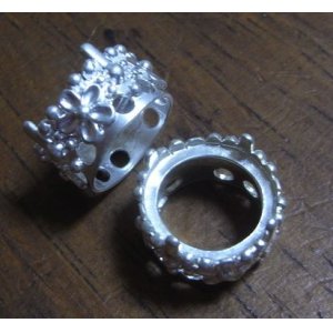 画像: Matte Silver Flower Round Setting for 15mm