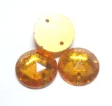 画像: 2hole Topaz Round Beads 11mm(2個入り）