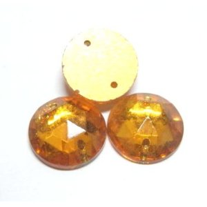 画像: 2hole Topaz Round Beads 11mm(2個入り）