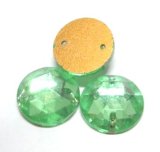 画像: 2hole Peridot Rond Beads 11mm(2個入り）