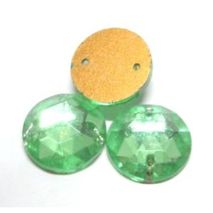 画像: 2hole Peridot Rond Beads 11mm(2個入り）