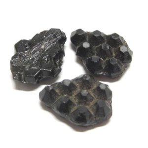 画像: 2hole Jet Textured Beads 15*12mm