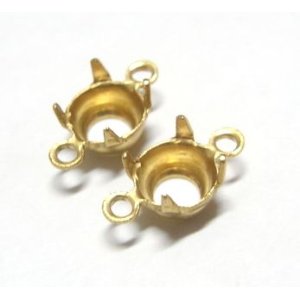 画像: 2ring Brass Round Setting(OB) for 25ss (2個入り）