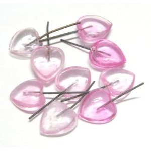 画像: Pink Heart Wired Beads 9*8mm(10個入り）