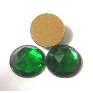 画像: Emerald Rose Cut Round FB Stone 11mm(2個入り）