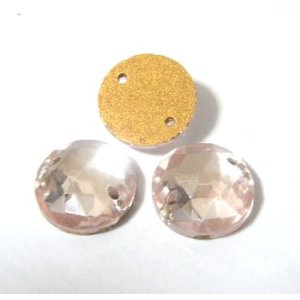 画像: 2hole Lt.Rose Round Beads 11mm(2個入り）