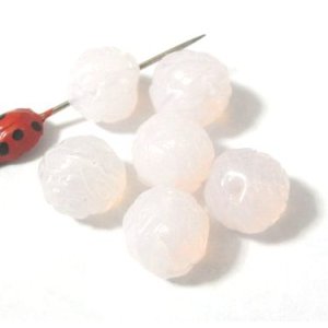 画像: Pink Opal Rose Beads 8mm (4個入り）