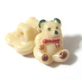 画像: Bear Beige Glass Button 13*10mm