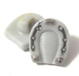 画像: Horseshoe Gray Glass Button 14*12mm