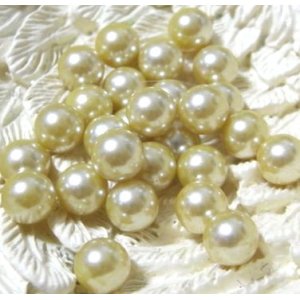 画像: Lt.Gold Pearl 6mm 【No hole】(10個入り）