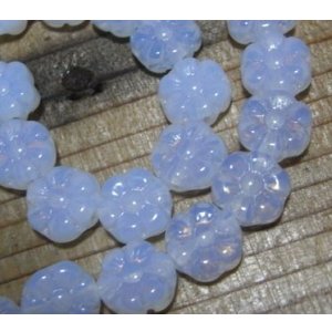 画像: White Opal Flower Beads 8mm (4個入り）