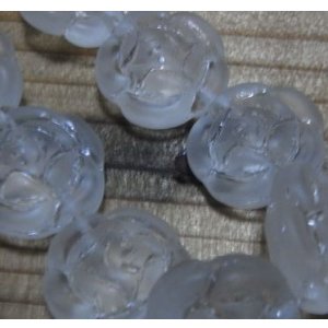 画像: Frosted Clear Rose Beads 15.6mm